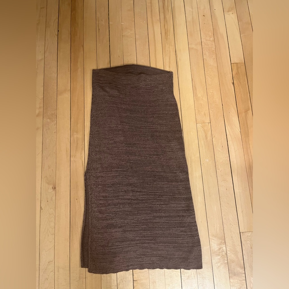 Free People Chocolate Knit Long Skirt with side slit
